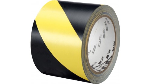 Сигнальная лента черно-желтая 75мм х 200м